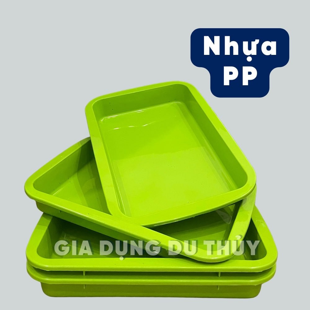 Khay nhựa đựng linh kiện, đựng cua giống hình chữ nhật màu xanh lá giá rẻ của gia dụng Du Thủy - KHAY CUA TÝ LIÊN