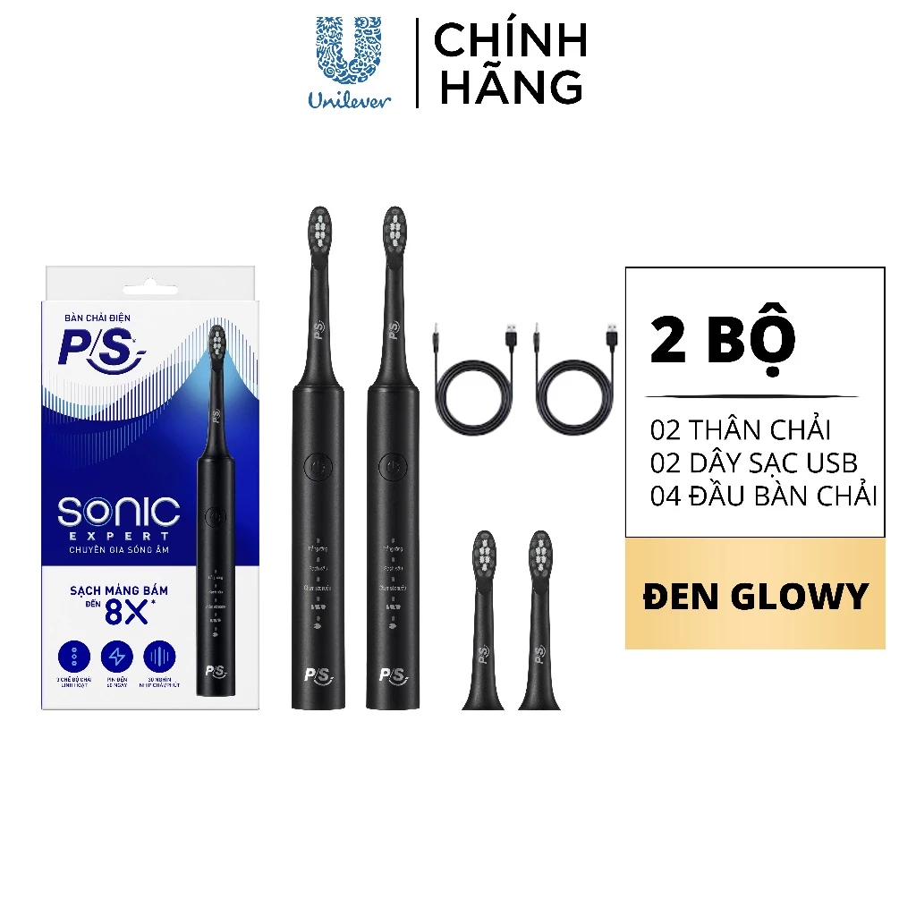 Combo 2 Bộ bàn Chải Điện P/S Sonic Expert Chuyên Gia Sóng Âm - Công Nghệ Sóng Âm, Chải Sạch Mảng Bám Tới 8X