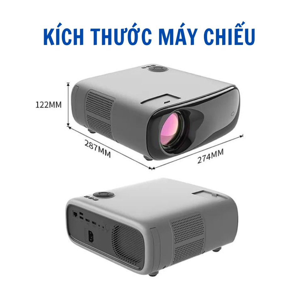 Máy Chiếu 4K Androi KAW XS1 Chiếu Siêu Nét, Xem Phim Giải Trí, Dạy Học, Văn Phòng, Đa Năng - Bảo hành chính hãng