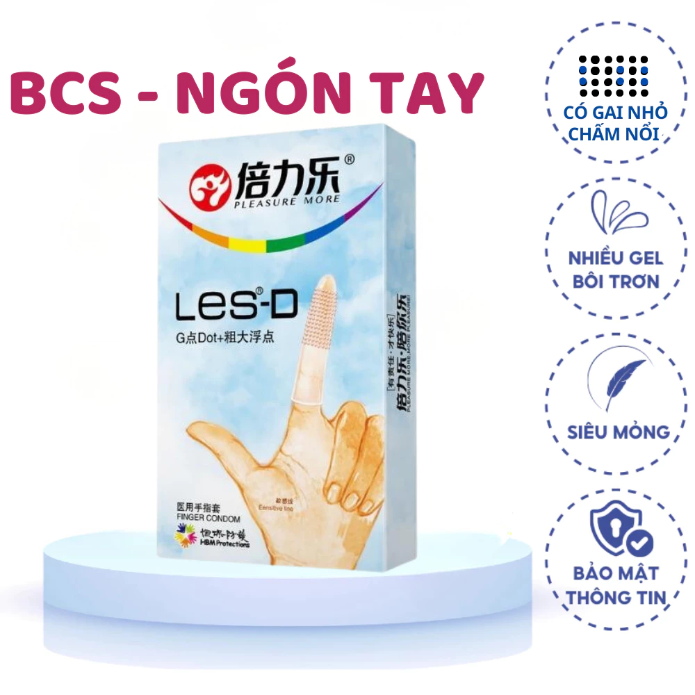 Bao cao su ngón tay HBM Les - D có gai Hộp 8 cái - Durextoy