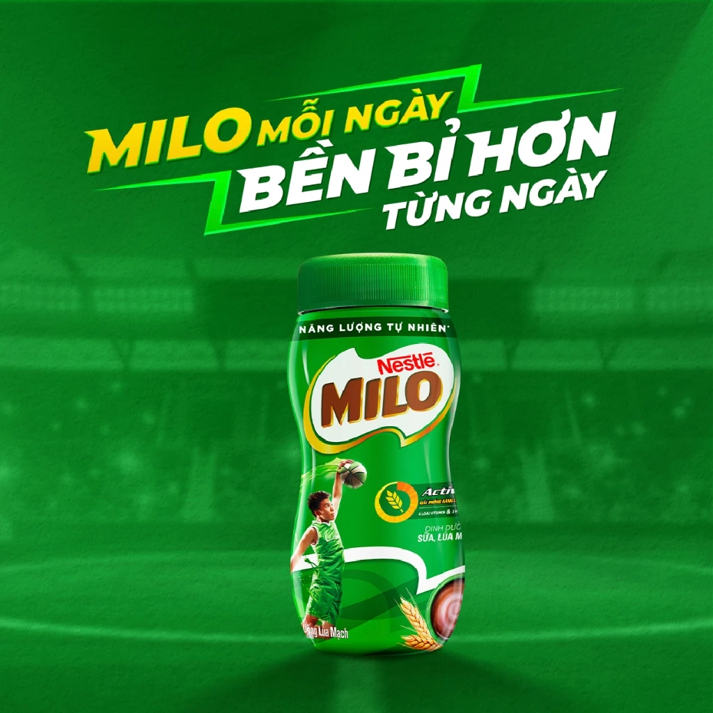 Thức uống lúa mạch Nestlé Milo nguyên chất 400g (hũ nhựa)