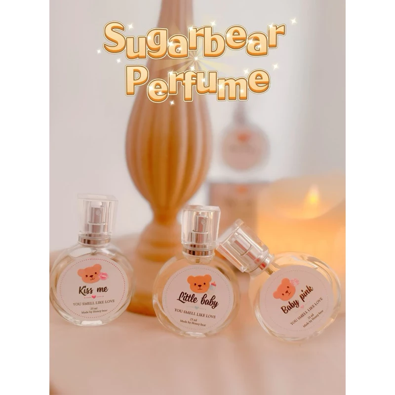 Combo 2 chai nước hoa Honeybear full size hương phấn baby vani sữa dừa