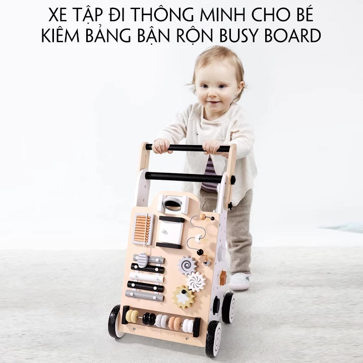 Xe tập đi thông minh chống trơn trượt đa năng cho bé , Kèm bảng bận rộn kích thích trí não cho trẻ