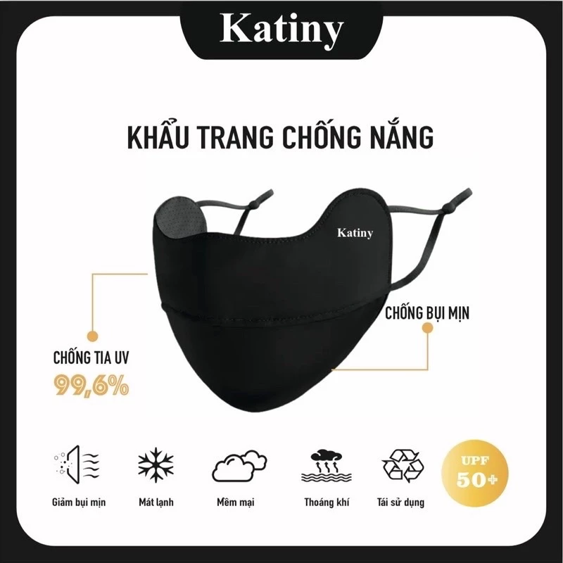 Khẩu Trang Chống 99% Tia UV-Khẩu Trang Chống Nắng Che Mặt UPF 50+