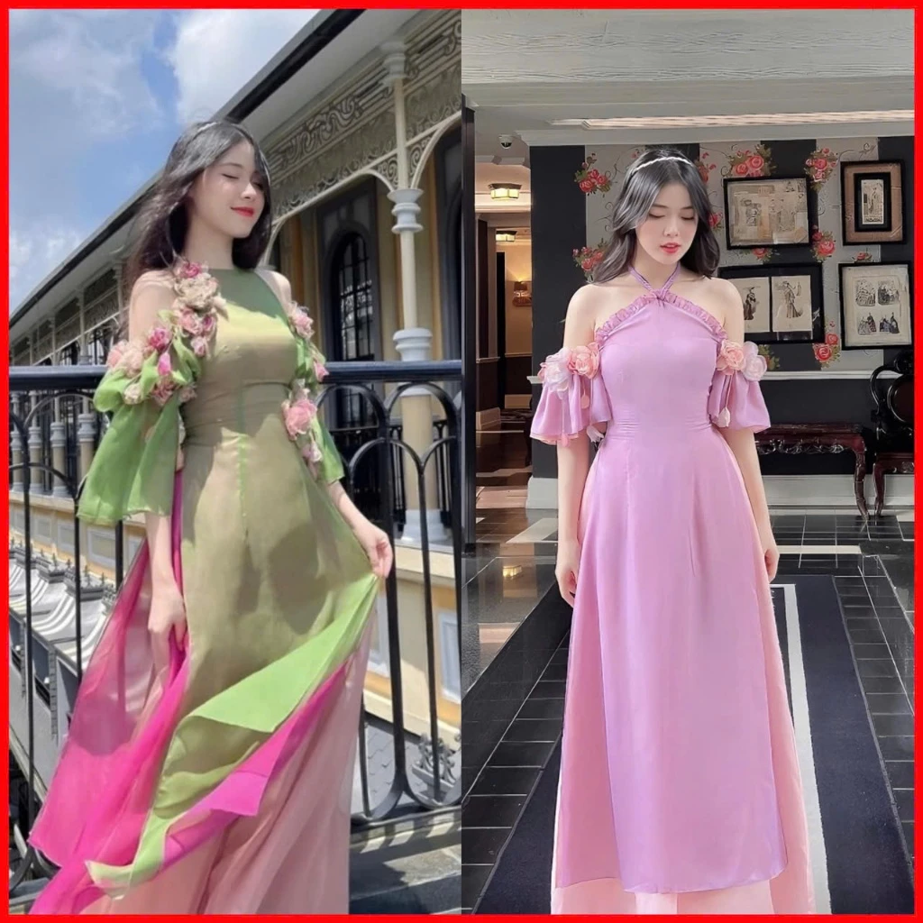 Áo Dài Voan Tơ Lụa Tây Thi Tay Trẻ Trung Sang Trọng