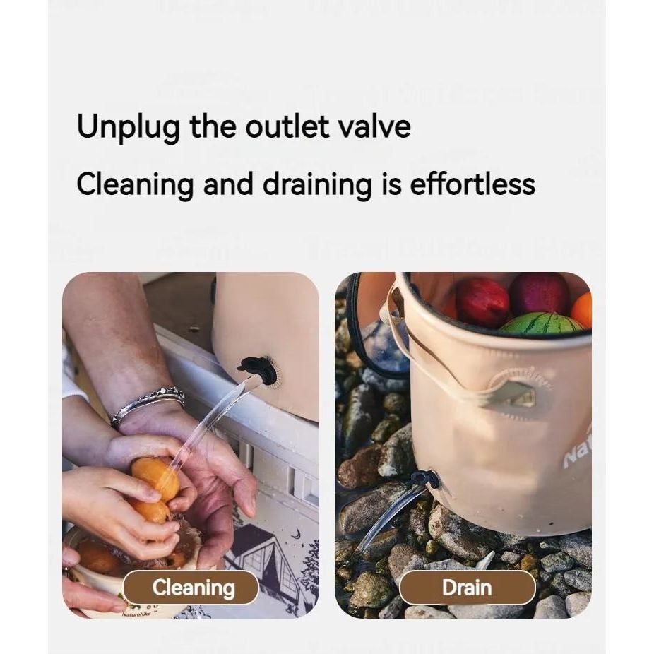 Naturehike 10L 20L Gấp Tròn Du Lịch Cắm Trại Xô Nước Nâng Cấp Có Nắp Du Lịch Ngoài Trời Cắm Trại Túi Nước Dã Ngoại Đi Biển Câu Cá