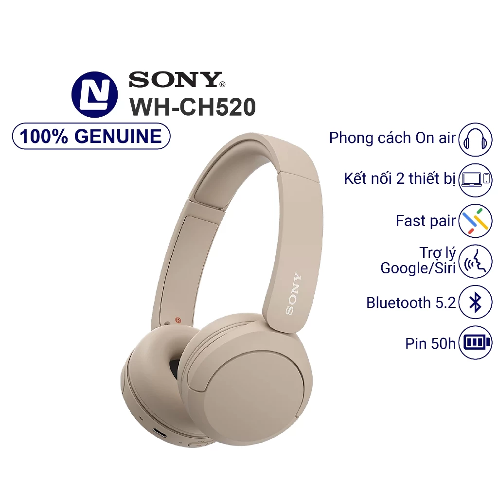 New Full box Sony WH CH520 Tai nghe không dây on ear kết nối đa điểm