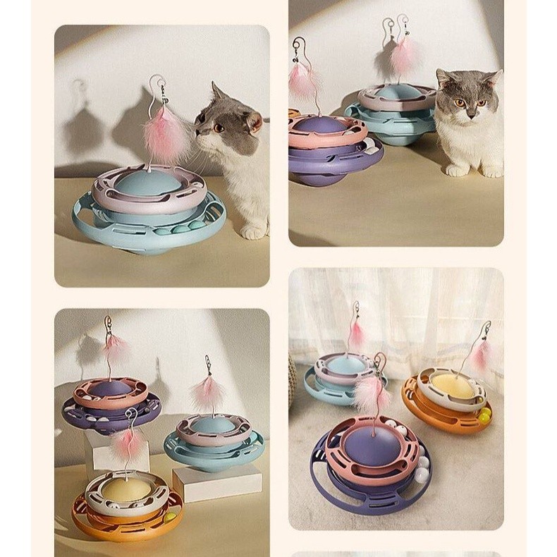 MASTI Tháp Bóng Đầu Mèo 2 Tầng - Đồ Chơi Cho Chó Mèo LI0403