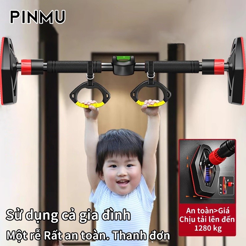Xà đơn gắntường PINMU đa năng treo có chọn 60-100cm/95-135cm(Có vòng treo)phù hợp tập thể thao tại nhà