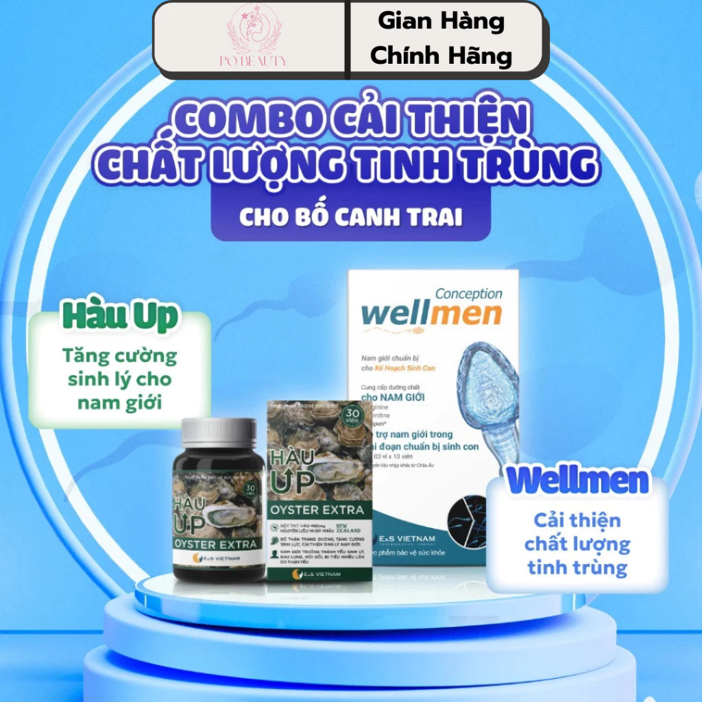 Combo Wellmen & Hàu Up–Hỗ trợ Cải Thiện Chất Lượng Tinh Trùng Và Tăng Cường Sinh Lý Nam Giới