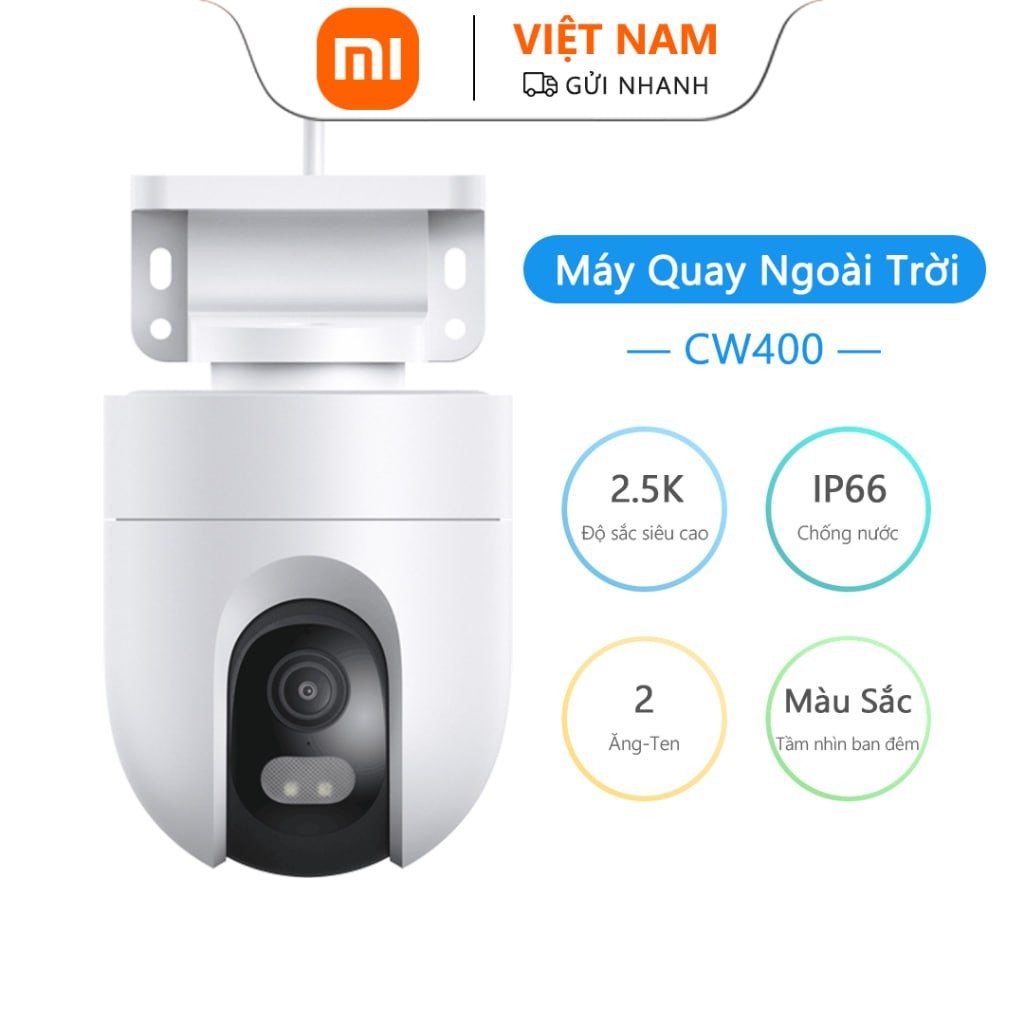 Camera An Ninh Ngoài Trời Xiaomi Youpin CW400, 2.5K Ultra HD, Thông Minh, Chống Thấm Nước IP66, Chức Năng Nhìn Ban Đêm, Kiểm
