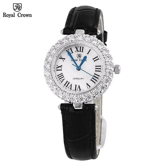 Đồng hồ nữ chính hãng dây da Royal Crown 6305 mặt nhỏ chống nước, đính đá cao cấp rất đẹp, thời trang, hợp đeo tay nhỏ