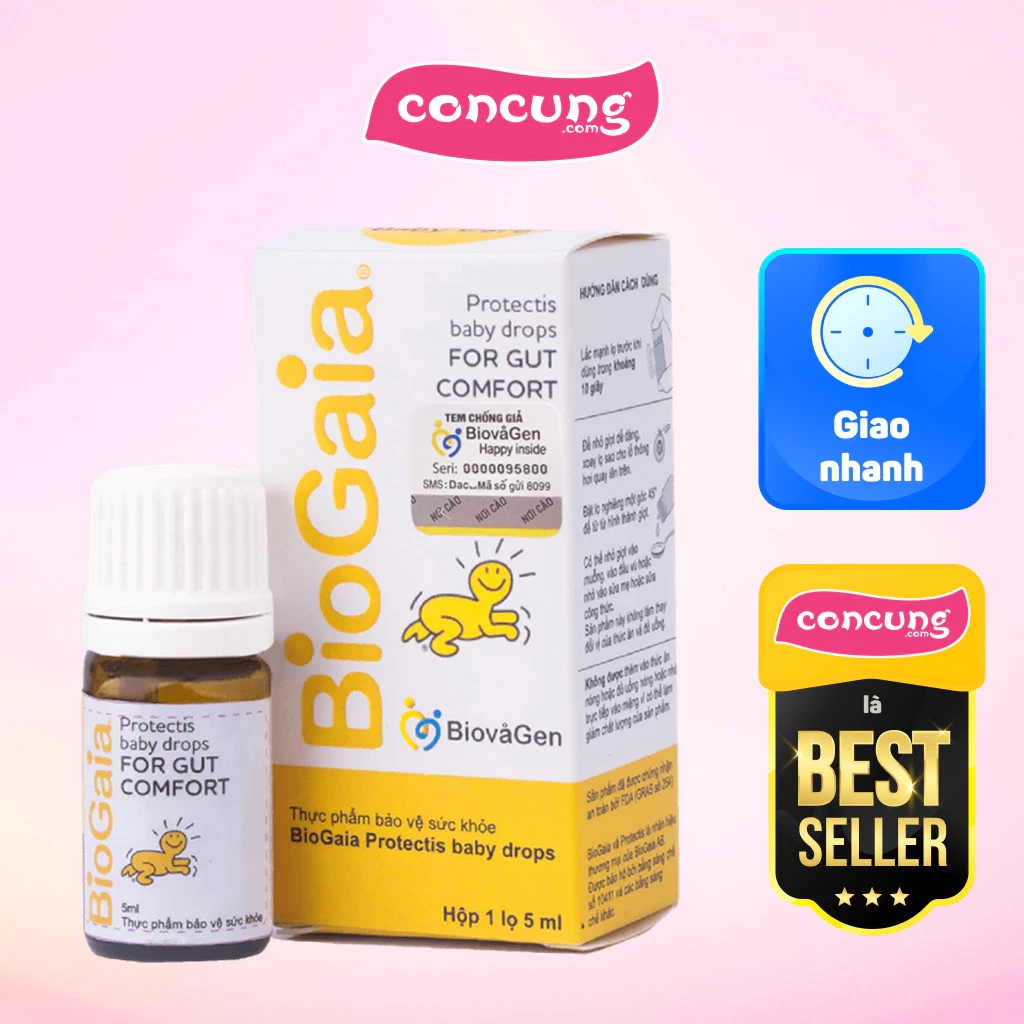 Men vi sinh BioGaia Protectis + Vitamin D3 5ml