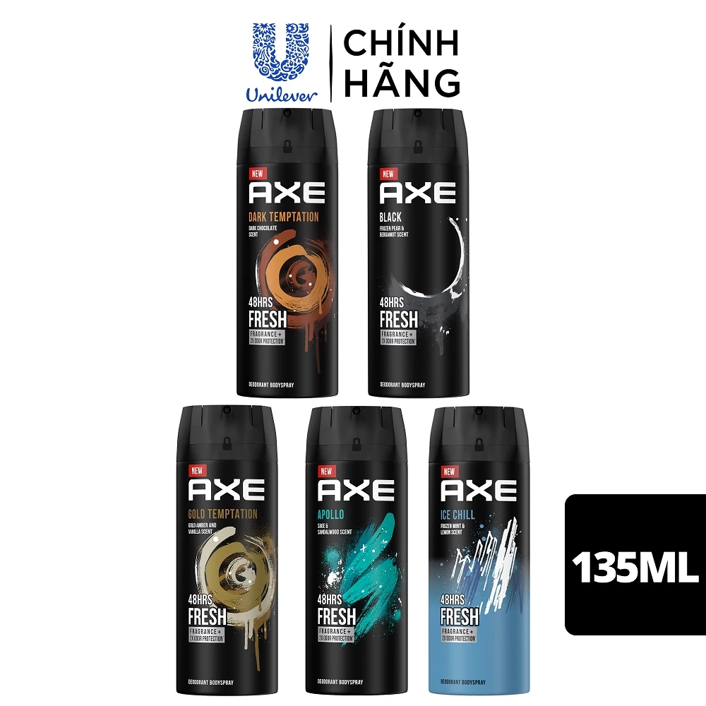 Xịt nước hoa nam toàn thân AXE 135ml, lưu hương và khử mùi lên đến 48h