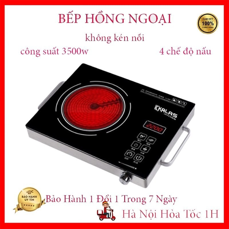 Bếp hồng ngoại cảm ứng cao cấp - Cảm ứng có đèn LED, mặt kính cường lực, Công suất 3500W - Bảo Hành 24 Tháng