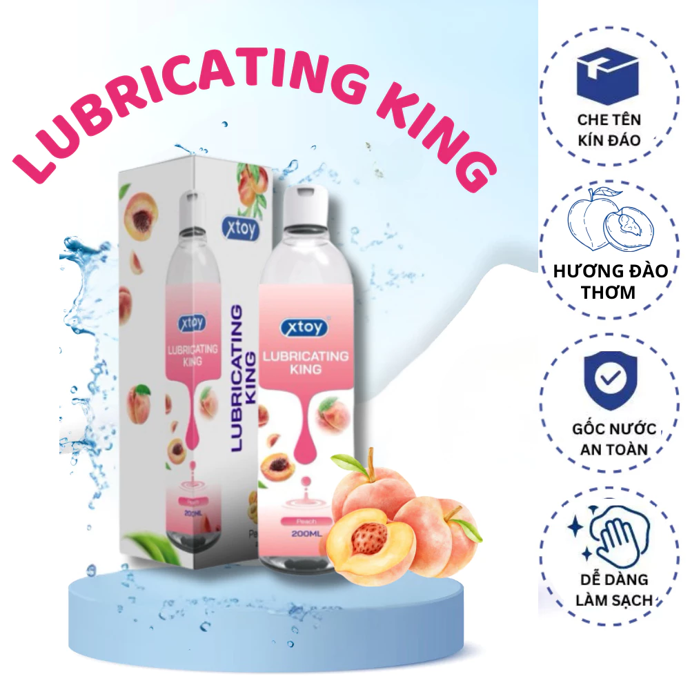 [Che tên] Gel bôi trơn quan hệ XTOY Lubricating King siêu trơn, hương đào 200ml