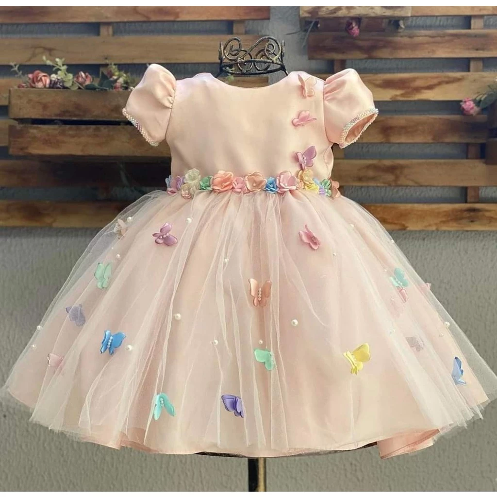 Đầm Công Chúa Đính Nơ Hoa Tutupetti Lụa