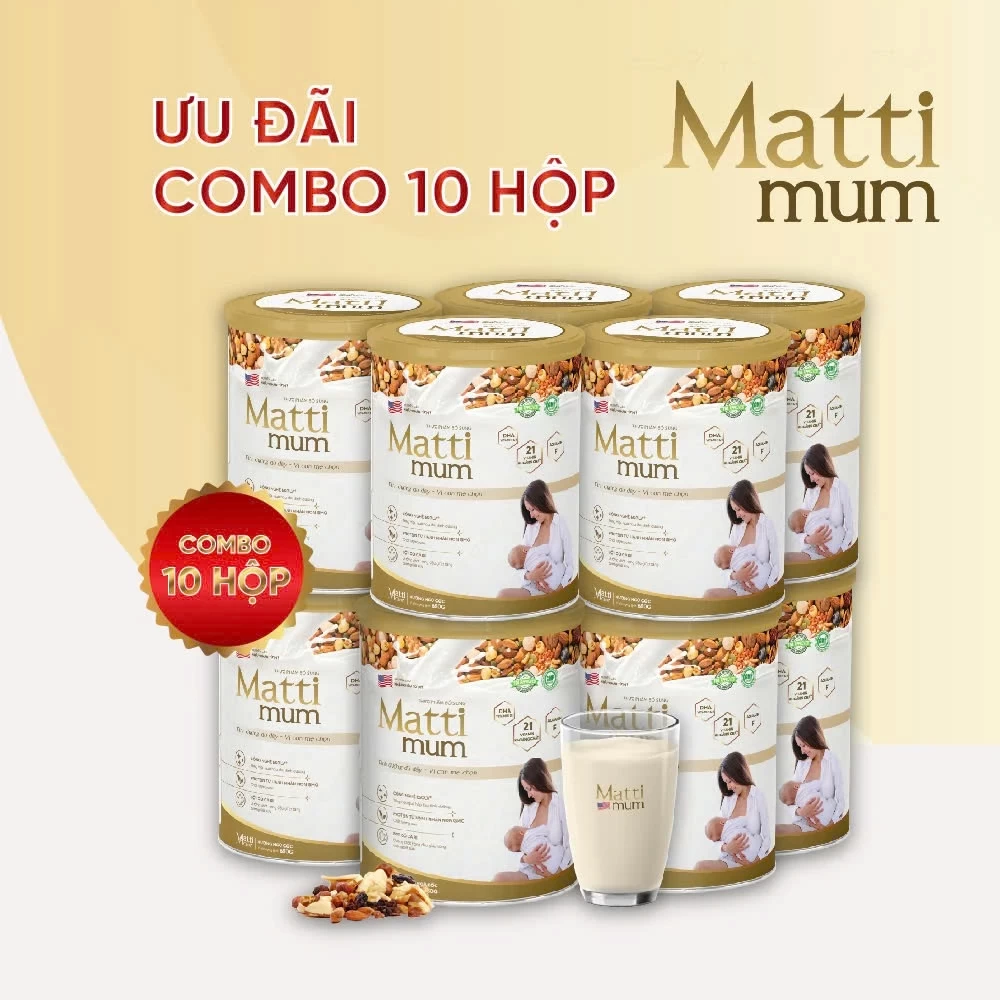 [Combo 10 Hộp] Sữa Hạt Lợi Sữa Matti Mum Tăng Cường Tiết Sữa, Cải Thiện Chất Dinh Dưỡng Trong Sữa Mẹ Cho Bé