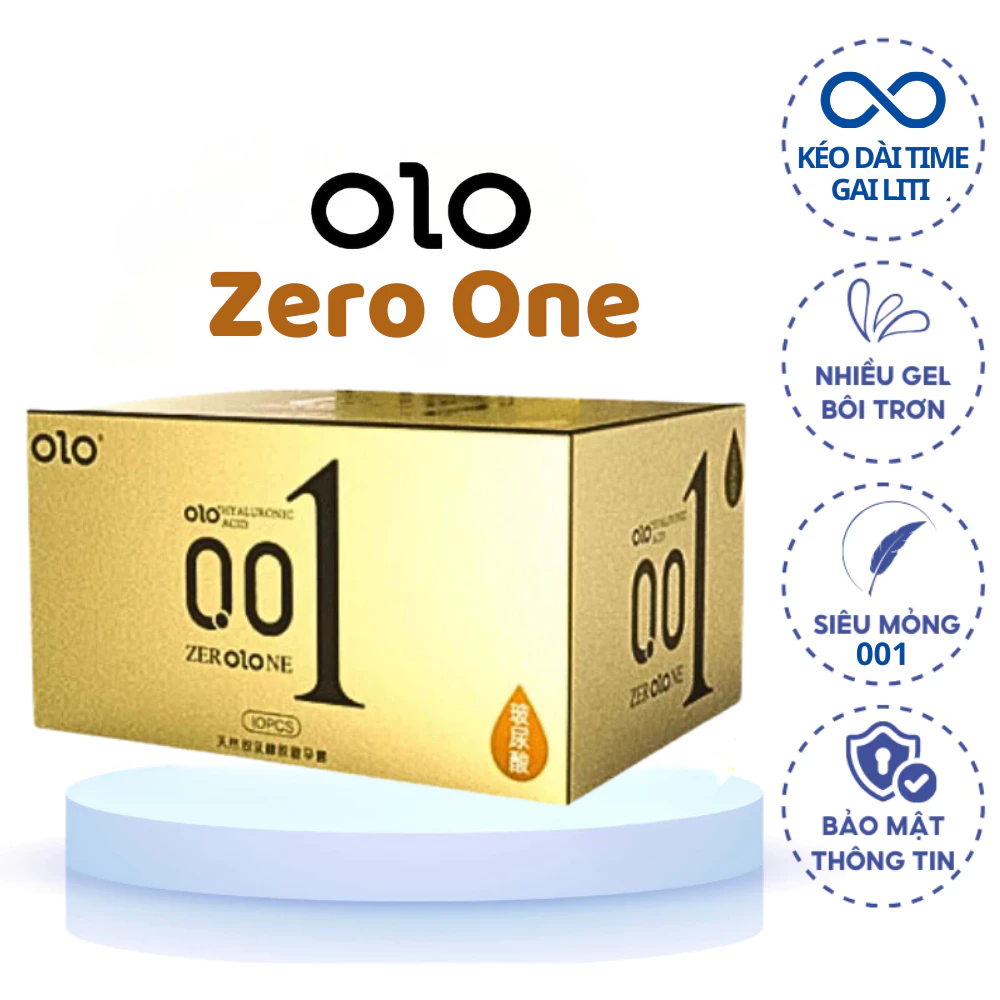 Bao Cao Su Gai OlO 001 Vàng Bao Cao Su Bi Siêu Mỏng Nhiều Gel Bôi Trơn Hộp 10 BCS.