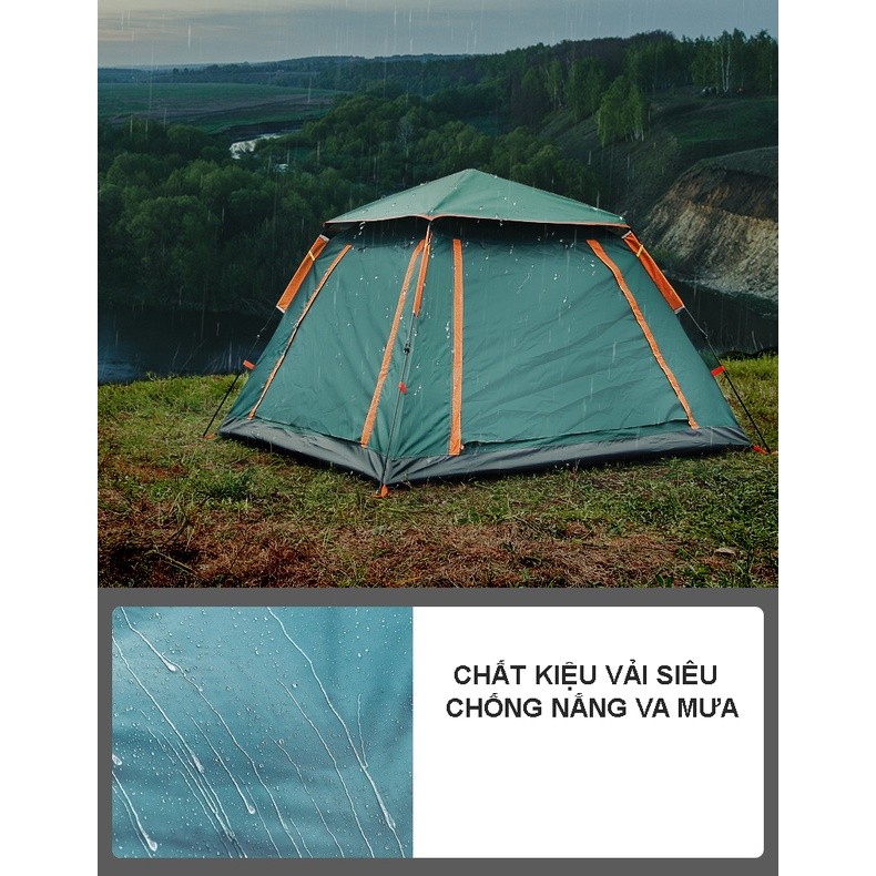 Lều Cắm Trại Du Lịch Tự Bung 6-8 Người Vải Siêu Chống Nắng Và Mưa Cao Cấp Đại Nam Sport + Tặng Nệm Chống Ẩm