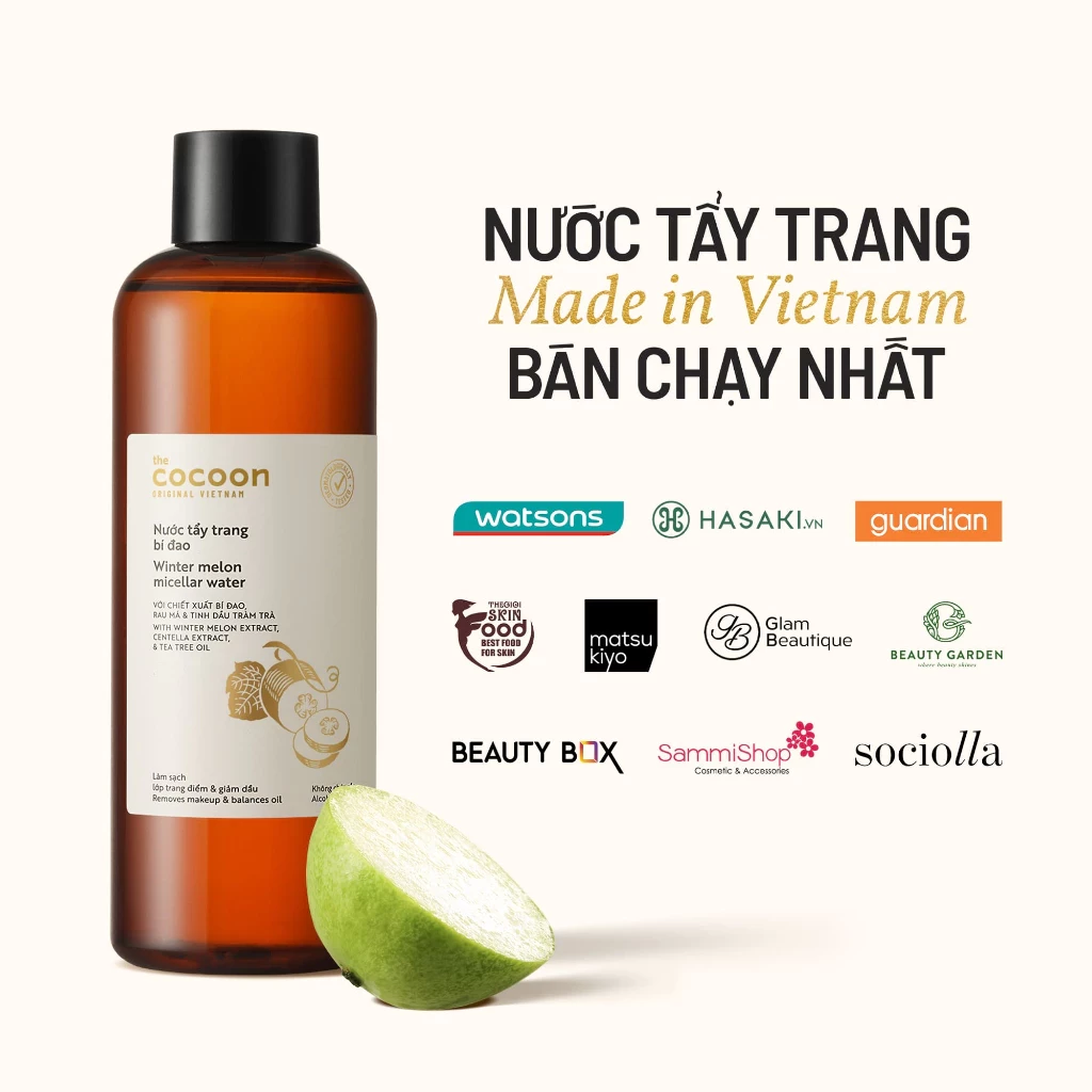 Bigsize - Nước tẩy trang bí đao Cocoon tẩy sạch makeup & giảm dầu 500ml