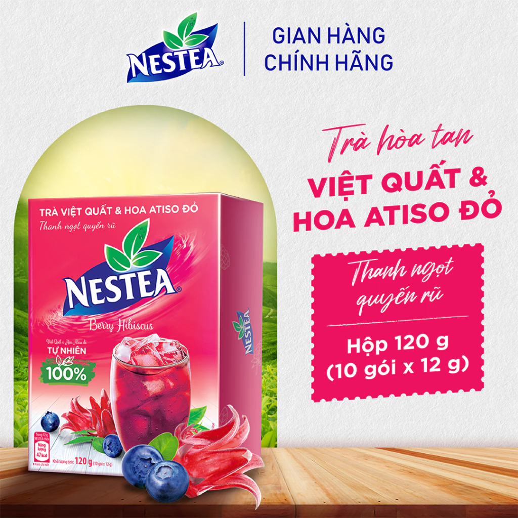 Combo 2 Hộp trà NESTEA - VỊ VIỆT QUẤT & ATISO ĐỎ (2*10 gói)