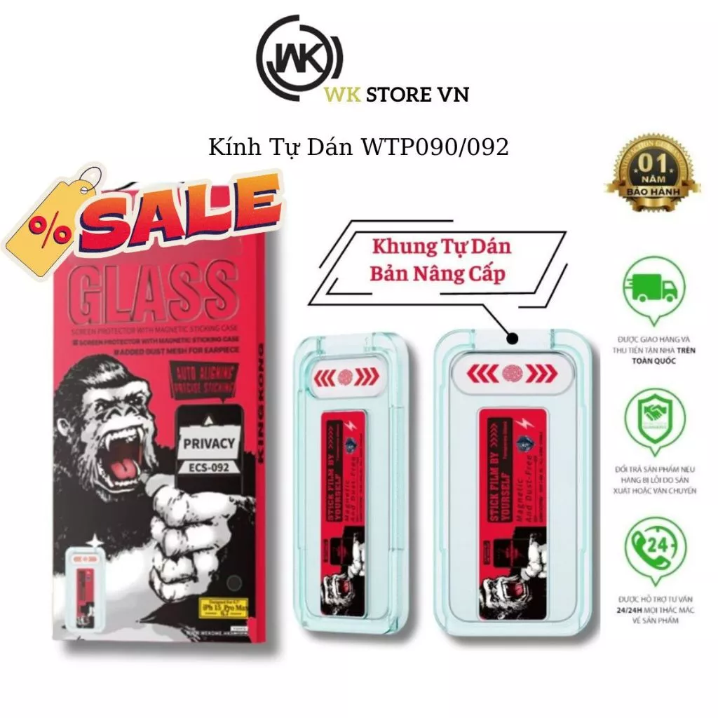 Kính Cường Lực WK ECS092/090 Cảm Ứng Nhạy, Chống Va Đập, Bản Đặc Biệt Độc Quyền