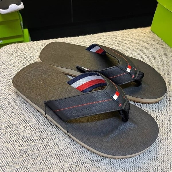 KTH - Dép Quai Kẹp Da Tom.my Hilfi.ger - Quai Kẹp Da Cho Nam - Sấu Vui Vẻ Officia