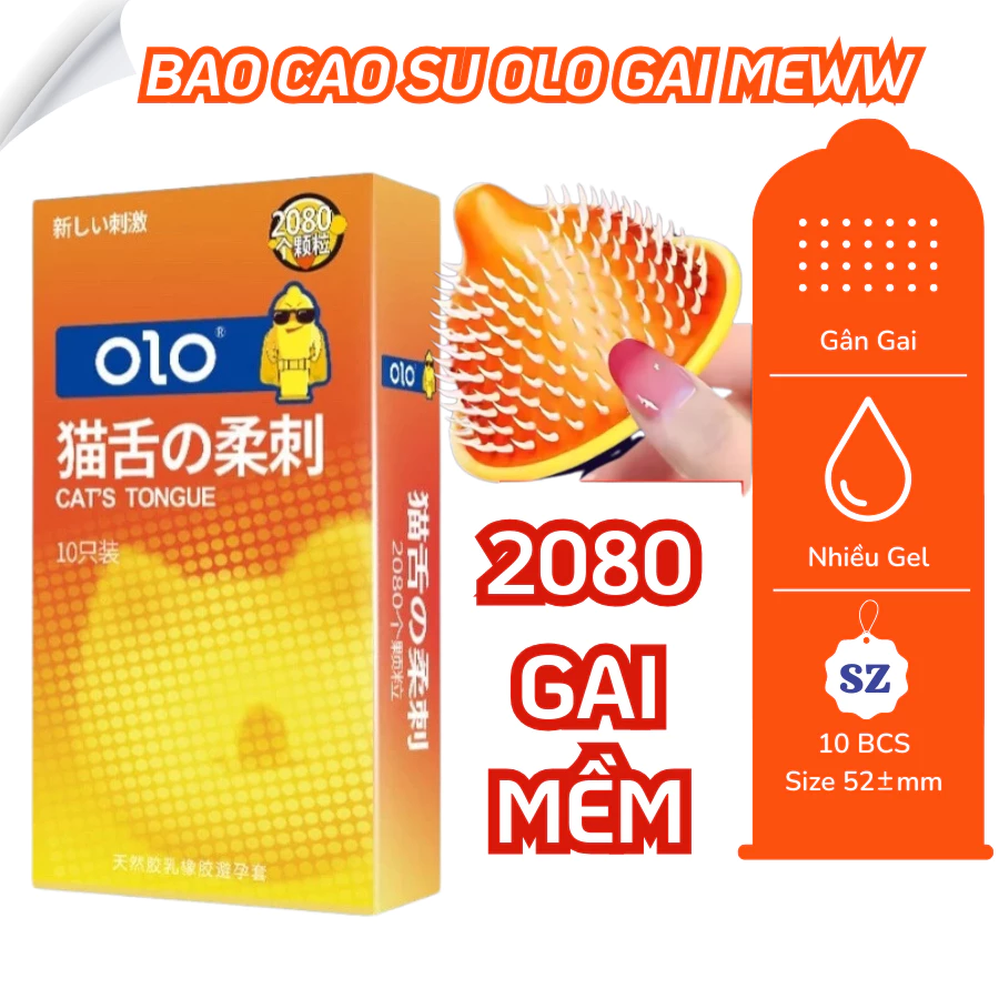 4 hộp Bao cao su gai lưỡi mèo gai mềm lớn tăng khoái cảm tăng cảm giác- Hộp 10 cái