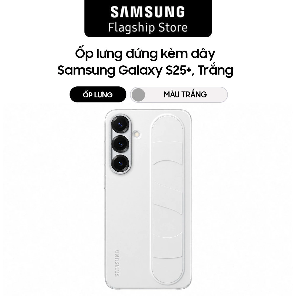 Ốp lưng đứng kèm dây Samsung Galaxy S25+, Trắng