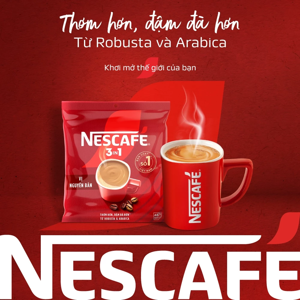 [KHUYẾN MÃI TẶNG 3 GÓI] NESCAFÉ 3IN1 VỊ NGUYÊN BẢN (Bịch 46+3 gói x 16g)