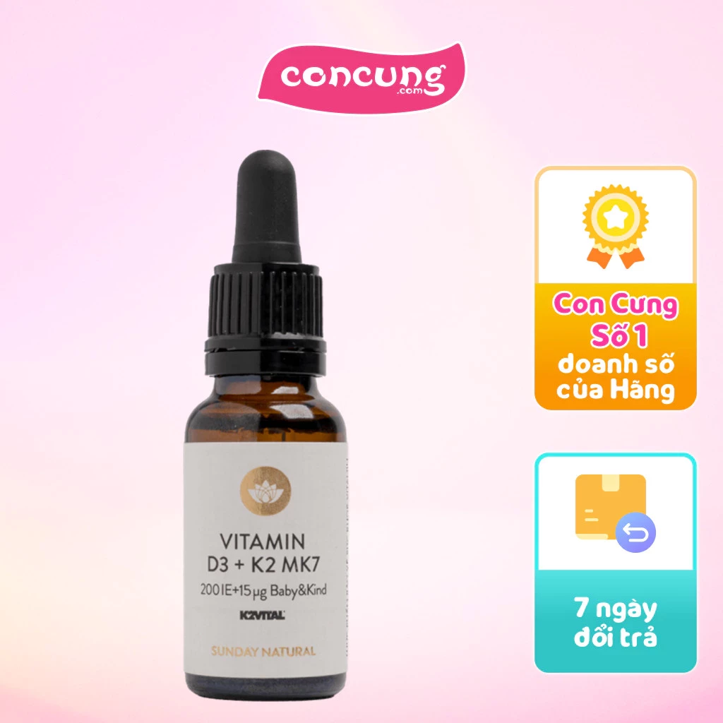 Thực phẩm bảo vệ sức khỏe Vitamin D3+K2 MK7 Sunday Natural