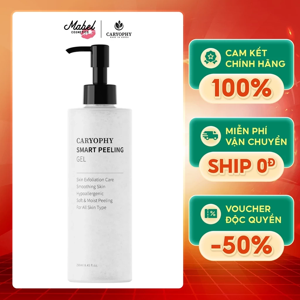 Tẩy tế bào chết mặt Caryophy Smart Peeling Gel tẩy da chết vật lý da dầu mụn 250ml