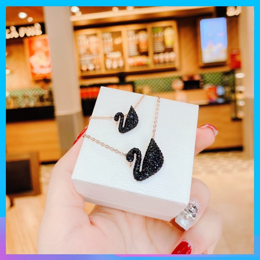 [Có Thẻ BH ] DÂY CHUYỀN NỮ THIÊN NGA ĐEN DÂY MÀU ROSE SALE OFF-HÀNG CHÍNH HÃNG