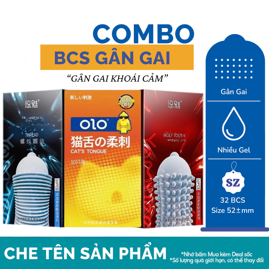 Combo Bao Cao Su 3 Hộp 30 Cái Gân Gai, Nhiều Gel, Siêu Mỏng Chính Hãng