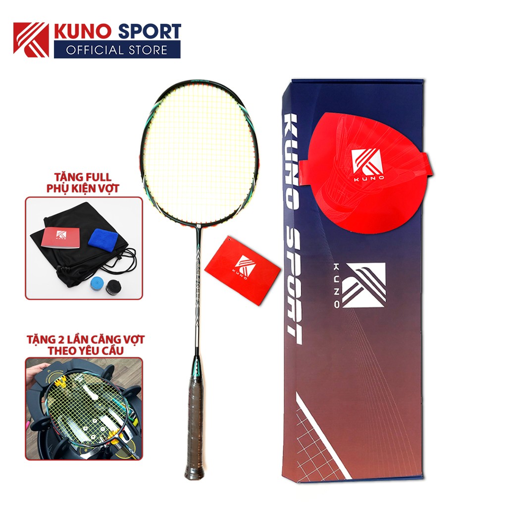 Vợt cầu lông 6U KUNO JueJi K501 full carbon cao cấp, vợt cầu lông công thủ toàn diện, siêu nhẹ trợ lực tốt, dễ chơi
