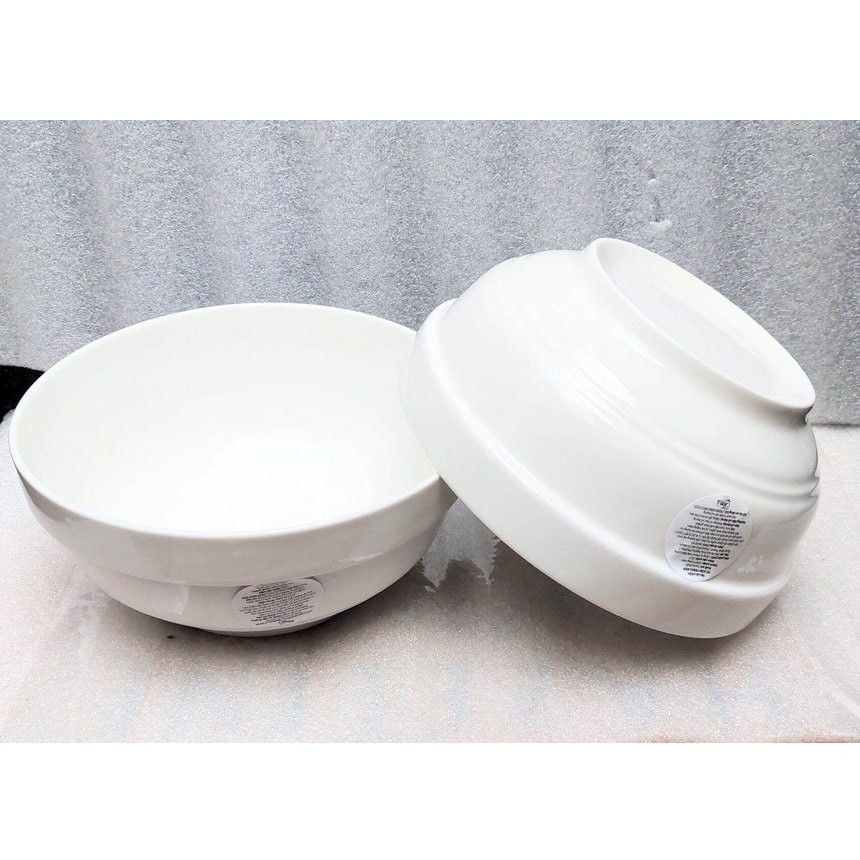 Tô sứ to hoàng gia màu trắng có ngấn 18cm Bát sứ đựng cơm canh