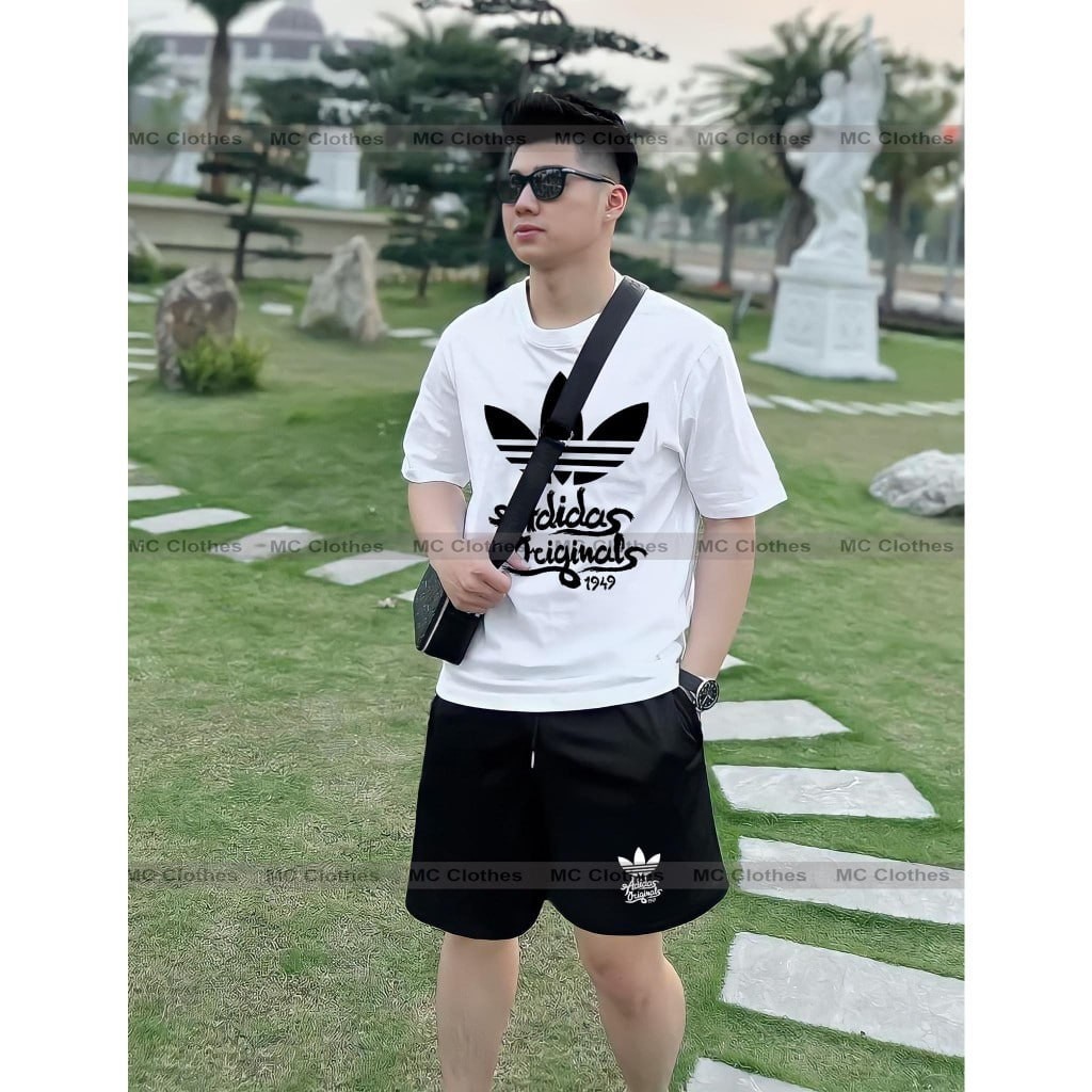 Bộ Hè Nam Nữ Bộ Thể Thao In Chữ ADIDAS Cực Ngầu