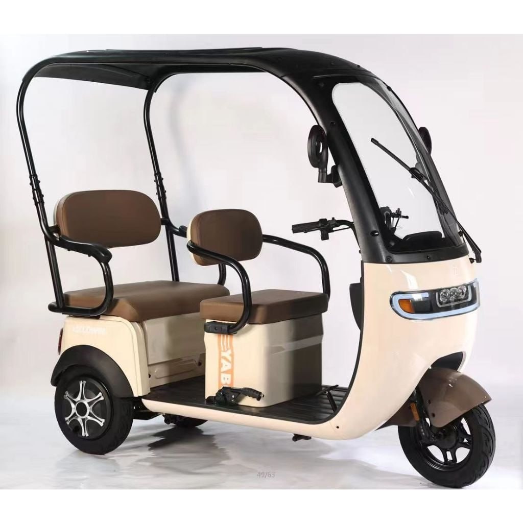 Xe Điện 3 Bánh Mái Che YABO-X5, Mẫu xe điện 3 bánh 2 hàng ghế, Tải trọng tới 350kg, phiên bản 2024 - tặng bạt che mưa