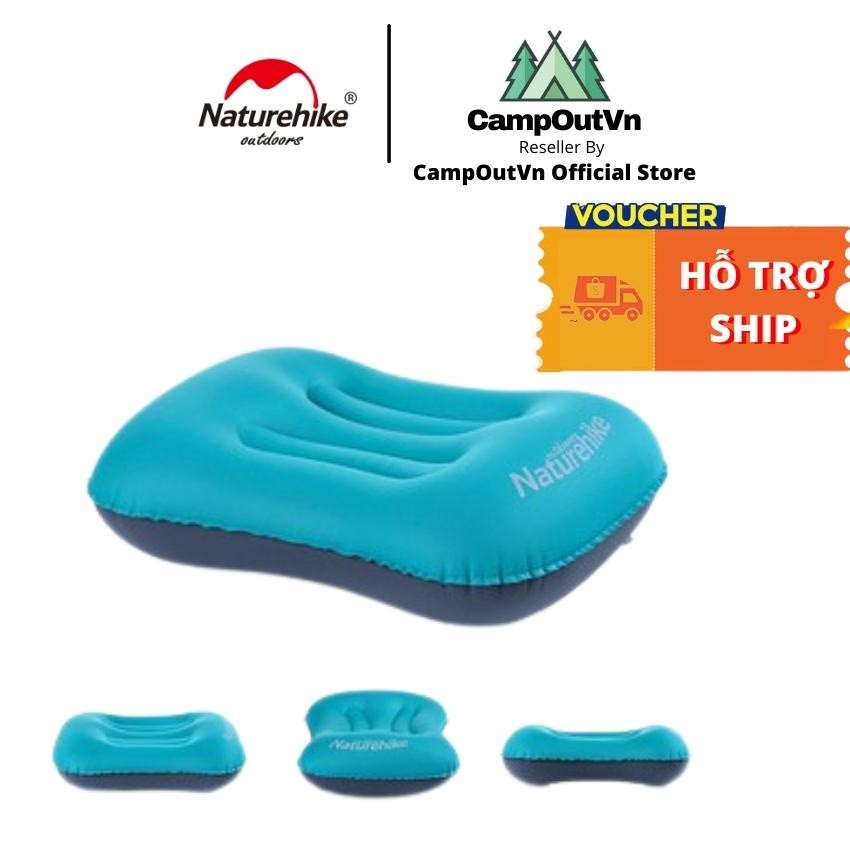 Gối bơm hơi tựa lưng văn phòng Naturehike NH17T013-Z du lịch dã ngoại gấp gọn chính hãng Campoutvn A421