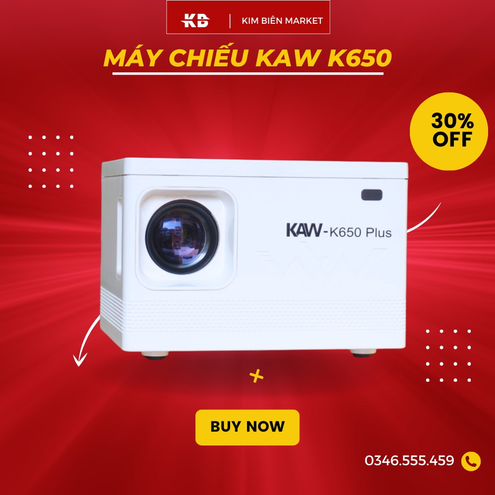 Máy Chiếu Mini KAW K650 Plus Siêu nét, Android 10, Giải Trí, Xem Phim, Bảo Hành12 tháng, đổi trả 1-1