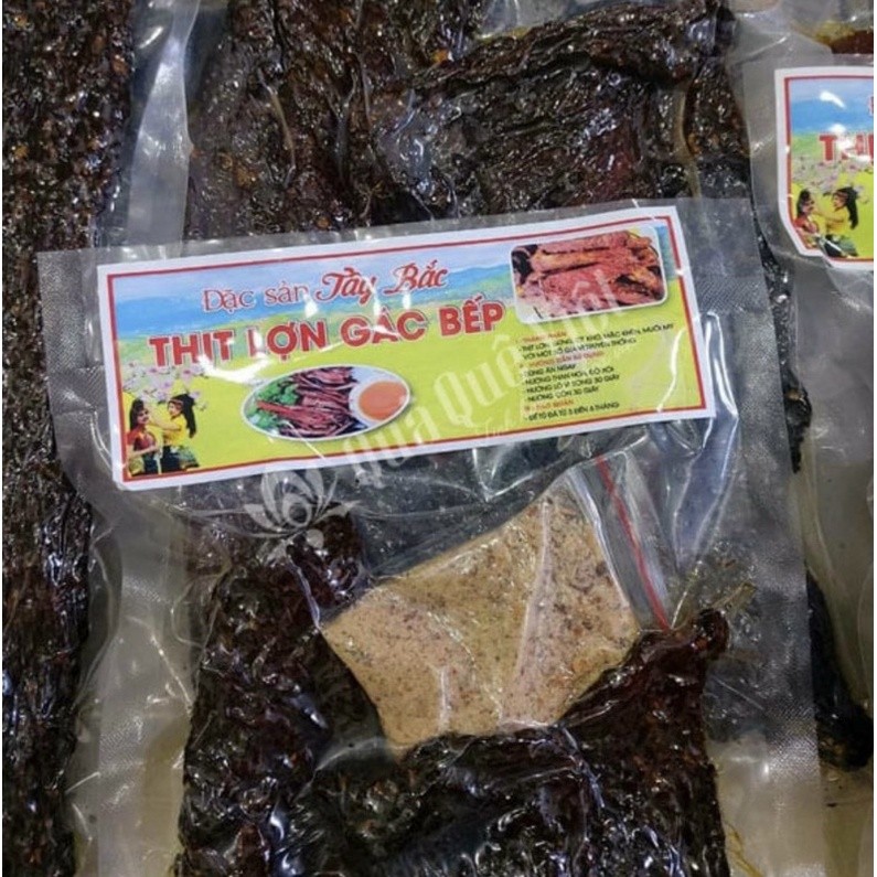 Thịt lợn gác bếp loại không cay, ít cay thơm lừng đóng gói 500g