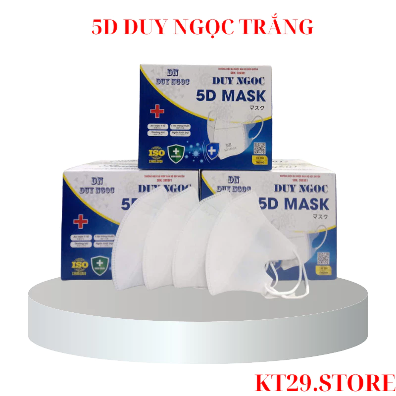 Khẩu Trang 5D Duy Ngọc - Thùng 500 Chiếc 3 Lớp Kháng Khuẩn