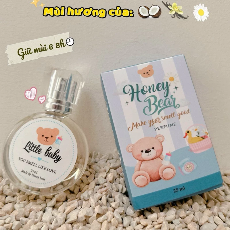 Nước hoa Honeybear Little Baby hương vani sữa dừa chai 25ml