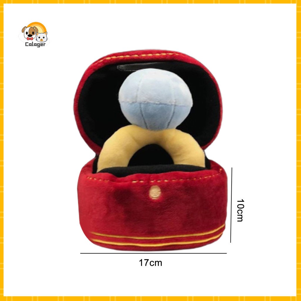 [Tendiy] Đồ chơi nhai cho chó Âm thanh tích hợp ẩn Mềm mại Thoải mái Chống mài mòn Giảm căng thẳng Nhẫn kim cương sang trọng nhẹ