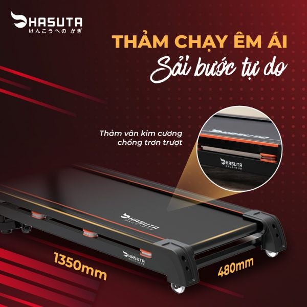 Máy Chạy Bộ Đa Năng Hasuta HTM-510-Thiết kế thể thao,khung sườn chắc chắn-Tính năng hiện đại-hàng cao cấp Hasuta