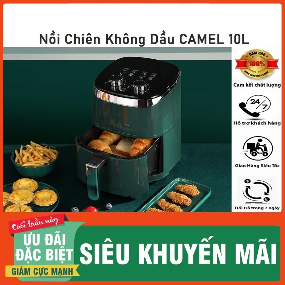Nồi chiên không dầu dung tích 7 lít, 10 lít, 12 lít CAMEL dung tích lớn chiên nướng đa năng tiện lợi