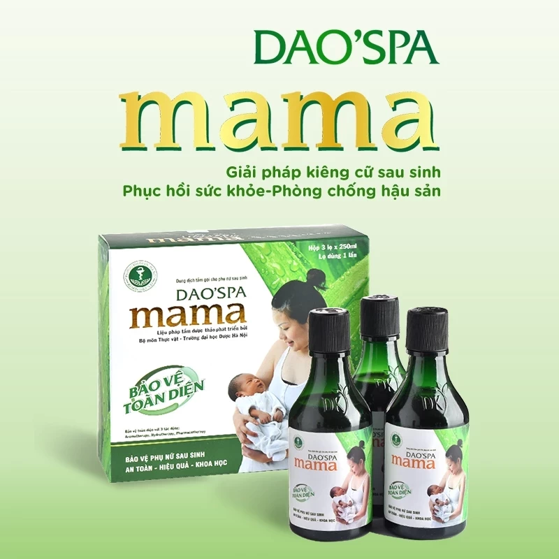 Dung dịch xông tắm cho mẹ sau khi sinh DK Pharma Dao'Spa Mama 3 chai 250 ml