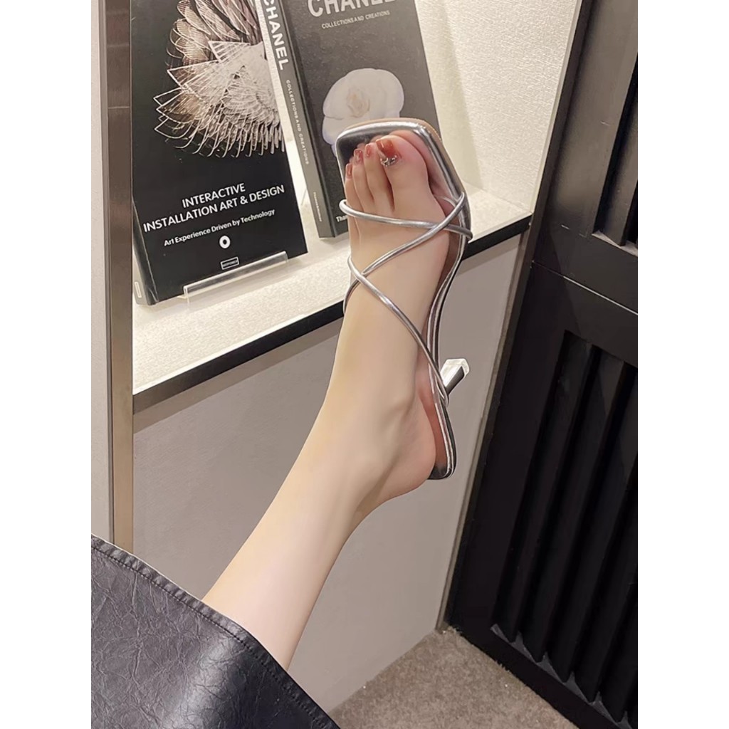 Giày cao gót quai mảnh tôn da gót trụ 6 phân Mã TV1