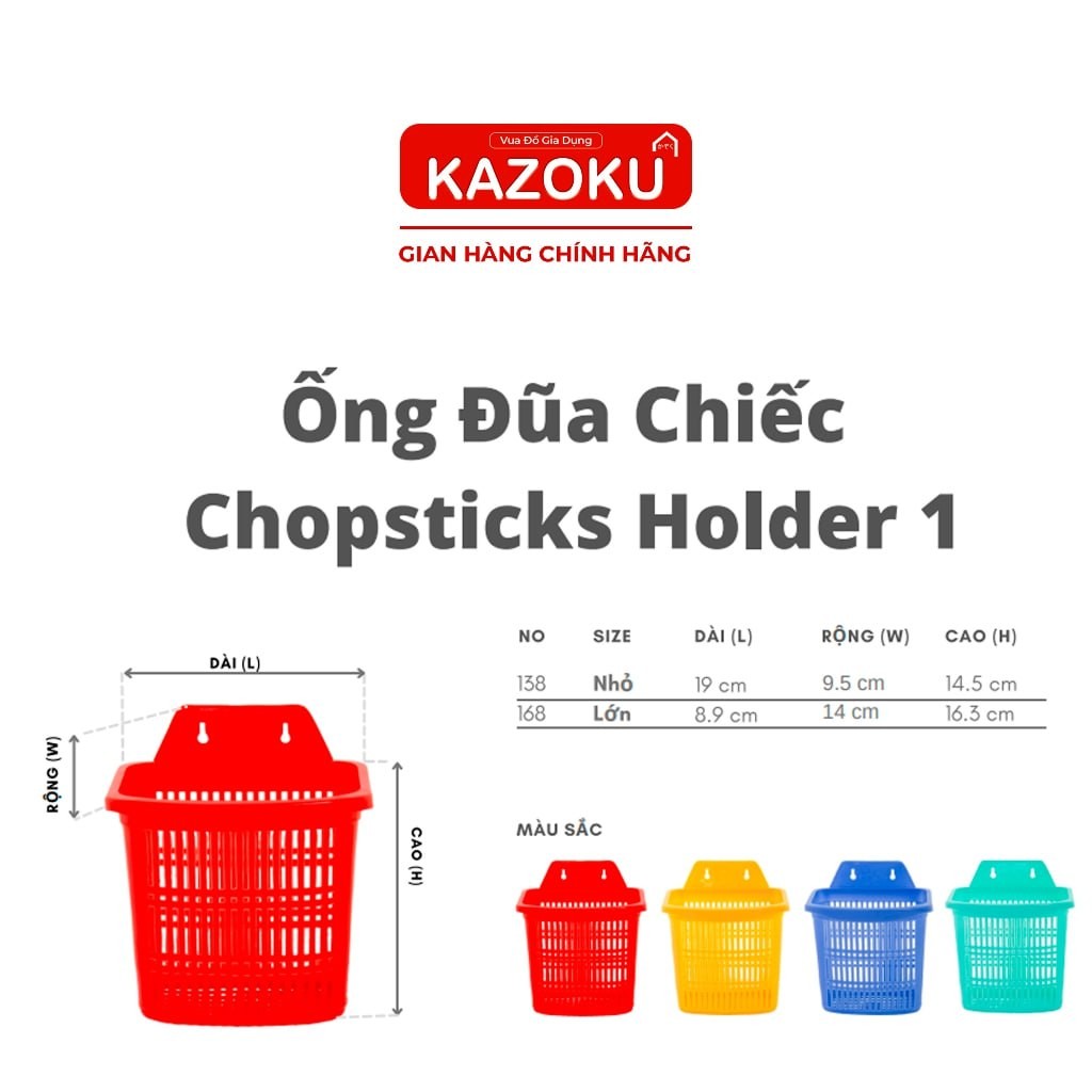 Ống đựng đũa nhựa - SIZE NHỎ - [HPODCN] - Vua Đồ Gia Dụng Kazoku